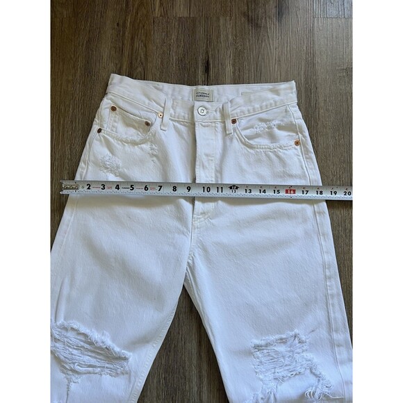 Citizens of Humanity Woman's White Eva Ripped Baggy Jeans Pants Size 26 - Picture 8 of 10